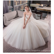OEM 2017 elegante fuera de hombro princesa blanca Tulle encaje vestido de boda vestido de baile por debajo de 100